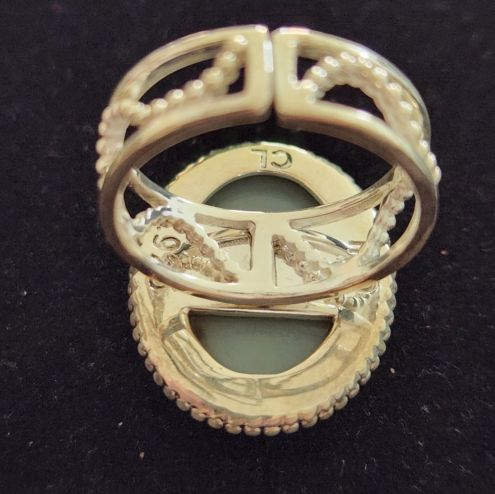 Black Drusy In 925 Silver Setting. Size 11 - Picture 4 of 6